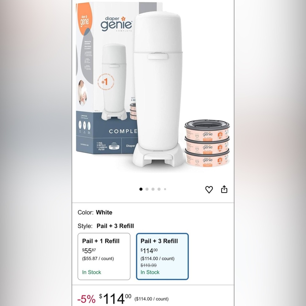 Complete White Pail with Refills